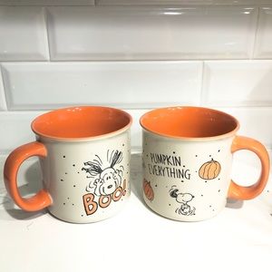 2 Peanut Snoopy Mug Halloween thanksgiving theme